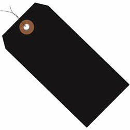 OFFICESPACE 6.25 x 3.12 in. Black Plastic Shipping Tags - Pre-Wired -100PK OF2822198